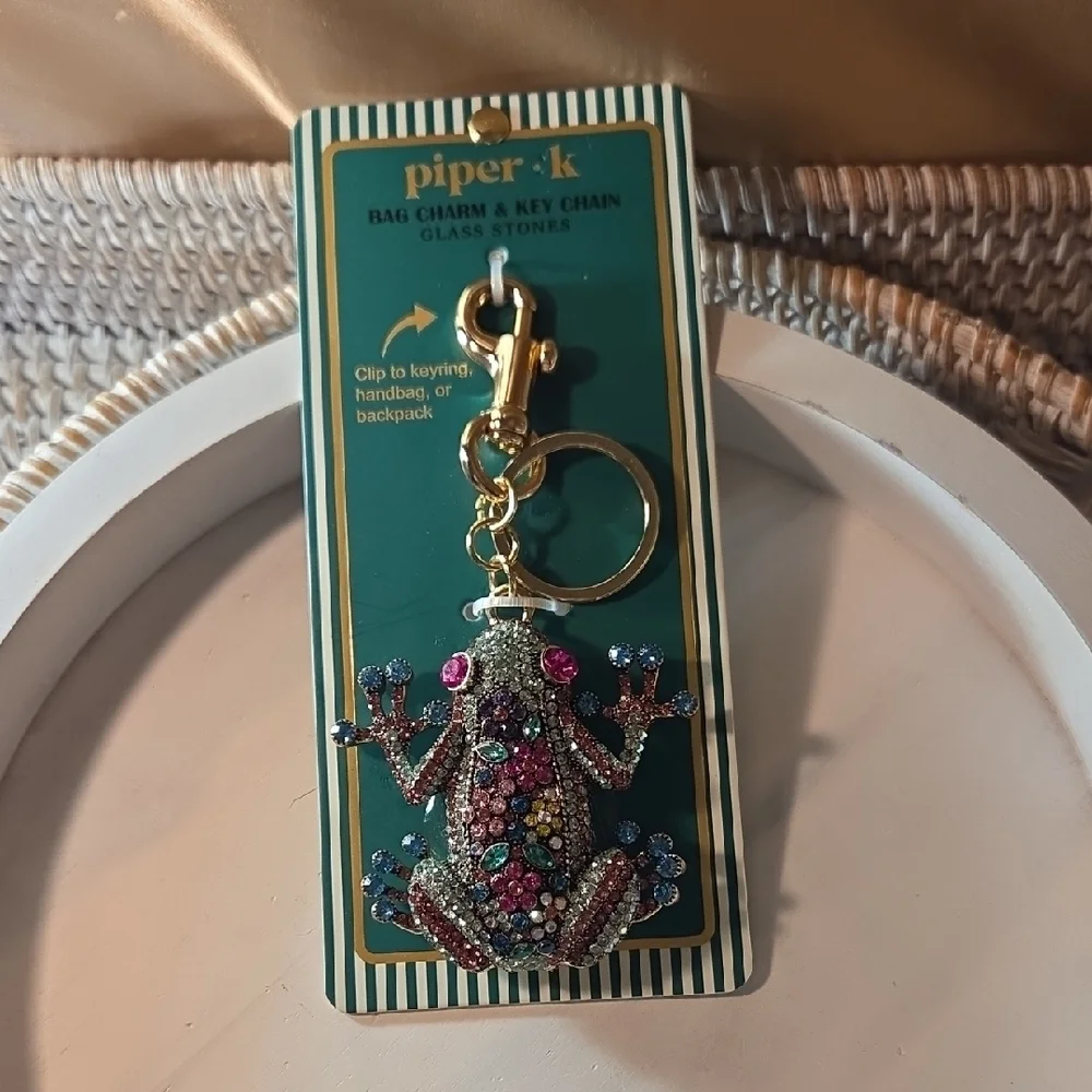 Piper + K Multicolor Frog Keychain - Picture 1 of 1